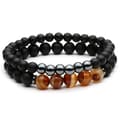 Miniatyrbild 1 av 4: Armband - LPJFA - Mattsvart Onyx - Set med armband - Elastiskt - Natursten