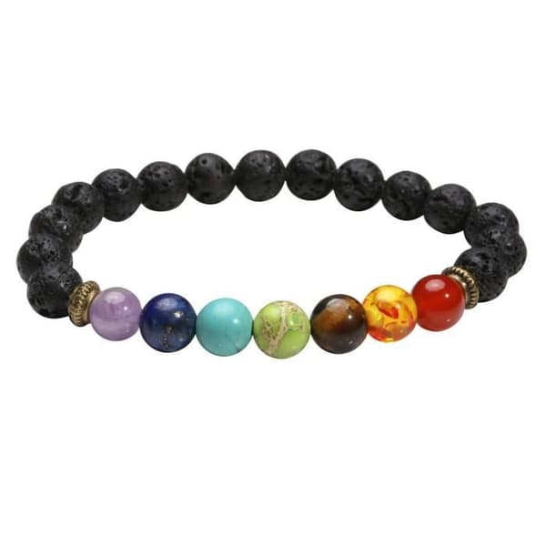 Armband - 3IALKI - 7 Chakran - Natursten - 8 mm - Blandat