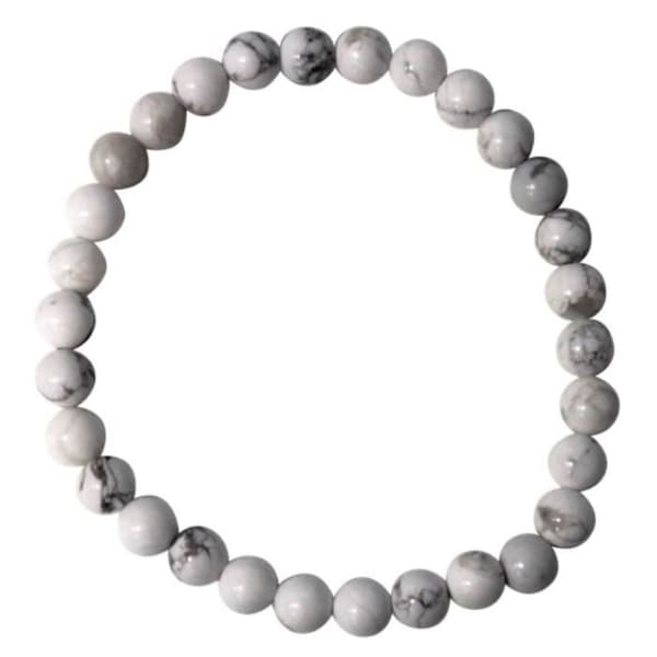 Armbands - Howlite - Rundpärlor - 6 mm - Handled 18 cm - Mixad