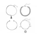 Miniatyrbild 3 av 4: Kedje- och länkarmband - SHOP-STORY - Ariana - 4 etniska armband - Silver - Bohemisk stil