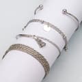 Miniatyrbild 2 av 4: Kedje- och länkarmband - SHOP-STORY - Ariana - 4 etniska armband - Silver - Bohemisk stil