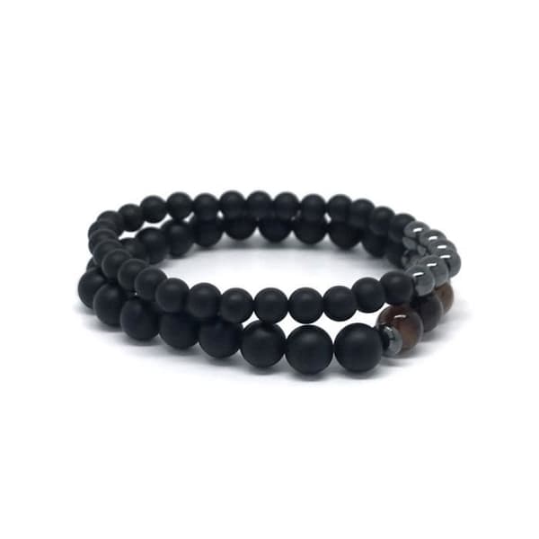SHOP-STORY - "Anchor &amp; Balance" Dubbelarmband i agat och hematit