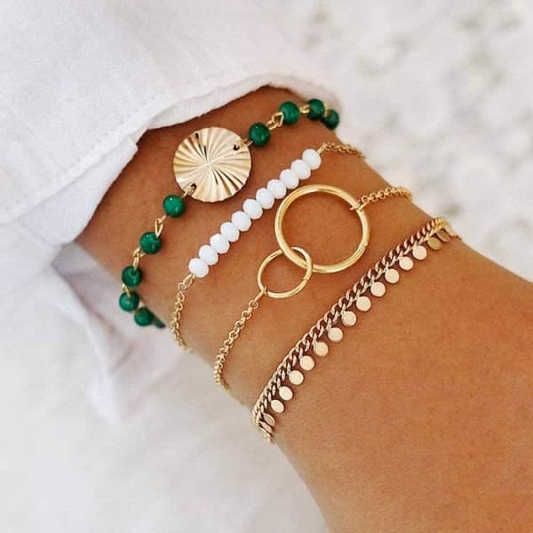 SHOP-STORY - MILEY: Set med 4 Bohemian Chic-armband