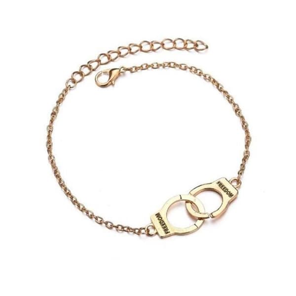 Ankelarmband - SHOP-STORY - Freedom - Guld - Justerbart - Metall