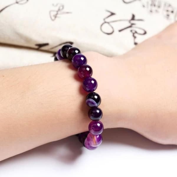 Armband - SHOP-STORY - Andlighet - Violett Agater - Blandat - Vuxen