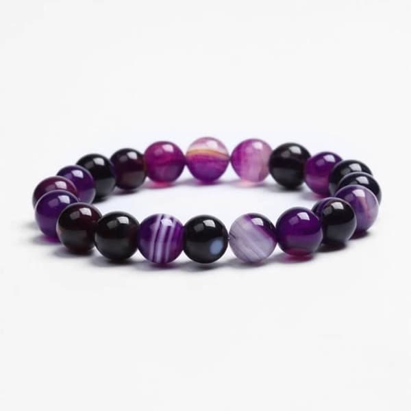 Armband - SHOP-STORY - Andlighet - Violett Agater - Blandat - Vuxen