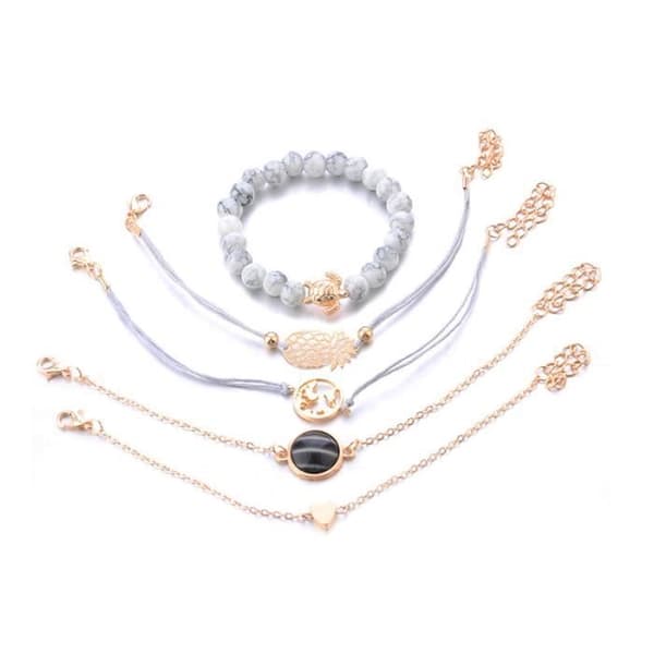 Armband - SHOP-STORY - NICKI - 5 armband - Tropical Style - Rose Gold - Damer