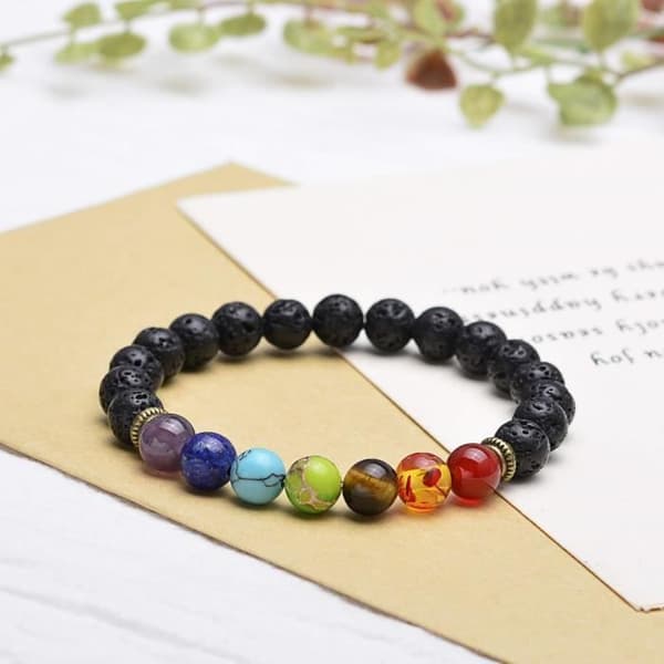 7 chakra healing armband i naturstenar för kvinnor