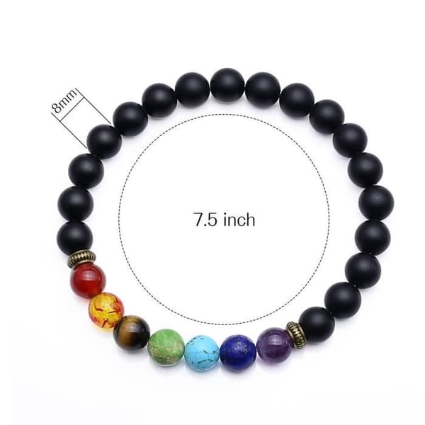 7 Chakra Lava Stone Armband för kvinnor - RVU6J