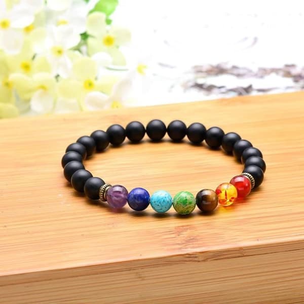 7 Chakra Lava Stone Armband för kvinnor - RVU6J