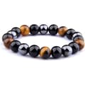 Miniatyrbild 1 av 4: Armband - SHOP-STORY - Trippelskydd - Tigeröga - Hematit - Svart Obsidian