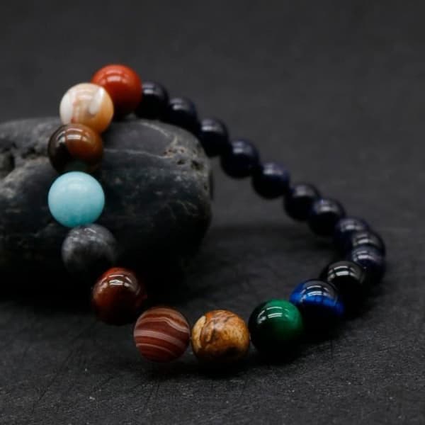 Armband - SHOP-STORY - Solsystem - Agat - Flerfärgad - Blandat