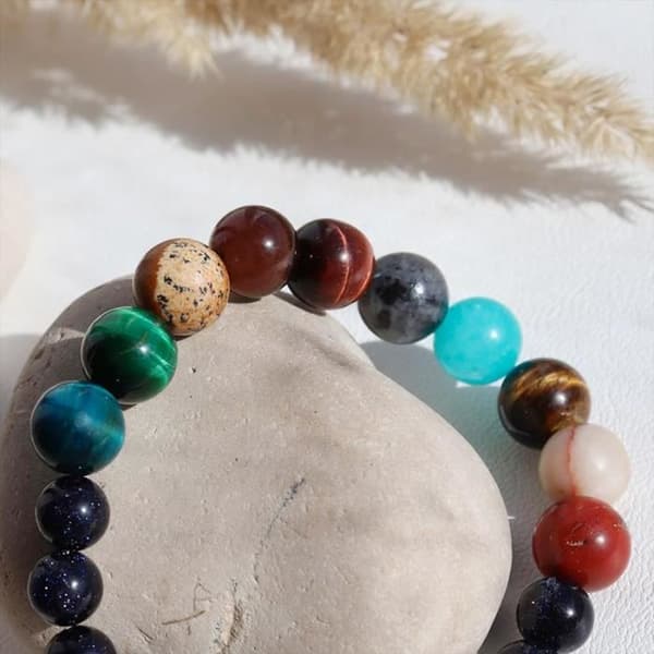 Armband - SHOP-STORY - Solsystem - Agat - Flerfärgad - Blandat