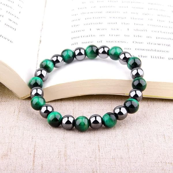 8MM tigeröga-21cm -Naturliga tigerögonarmband för män och kvinnor,polerade onyxpärlor,hematit,elastiskt,modernt