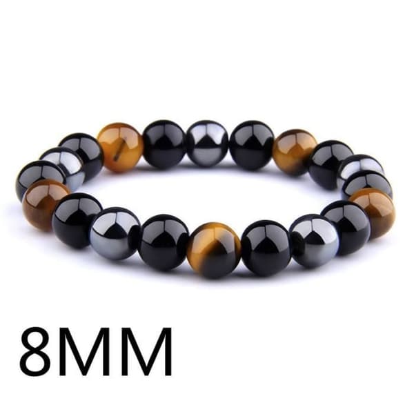 8MM tigeröga-21cm -Naturliga tigerögonarmband för män och kvinnor,polerade onyxpärlor,hematit,elastiskt,modernt