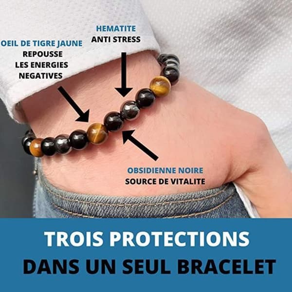 Tigeröga Hematite Obsidian Armband För Män Natursten Hälsoskydd -10 6mm