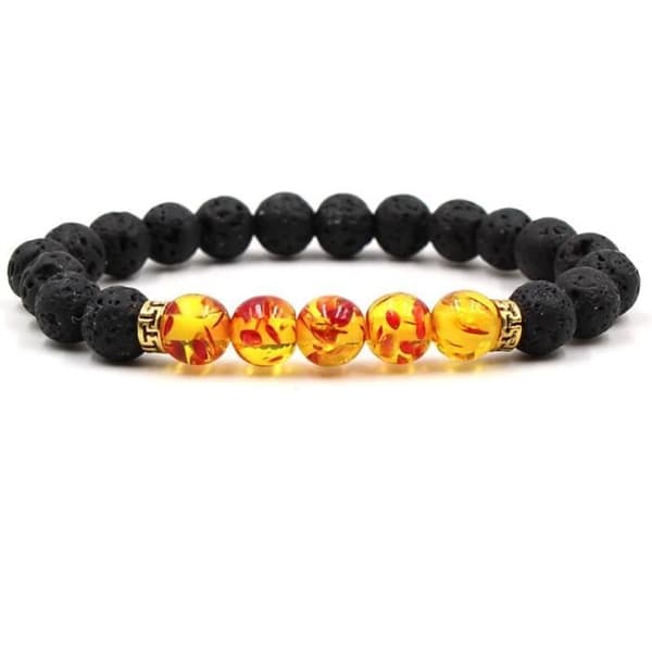 Svart Lava Chakra Armband för kvinnor - UO6293