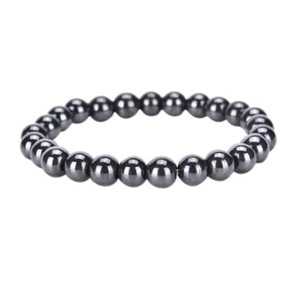 Armband - Hematit - Svart - Resår - 7 mm - Blandat
