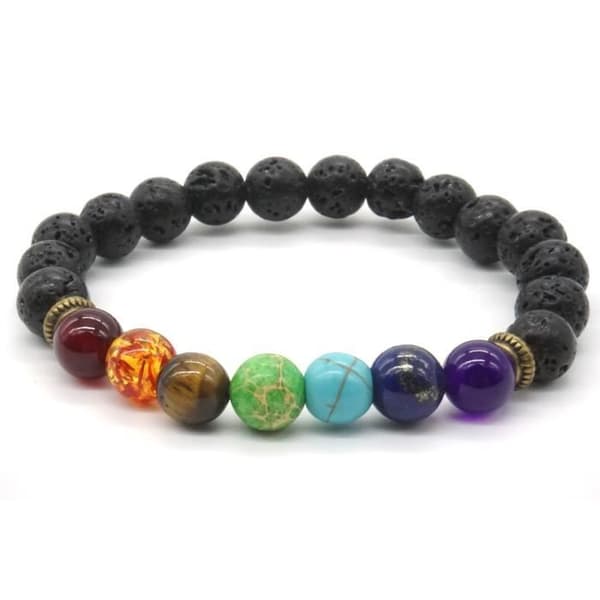 Lavastenarmband 7 Chakra Reiki Halvädelsten
