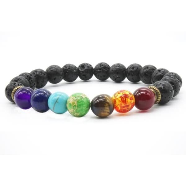 Lavastenarmband 7 Chakra Reiki Halvädelsten