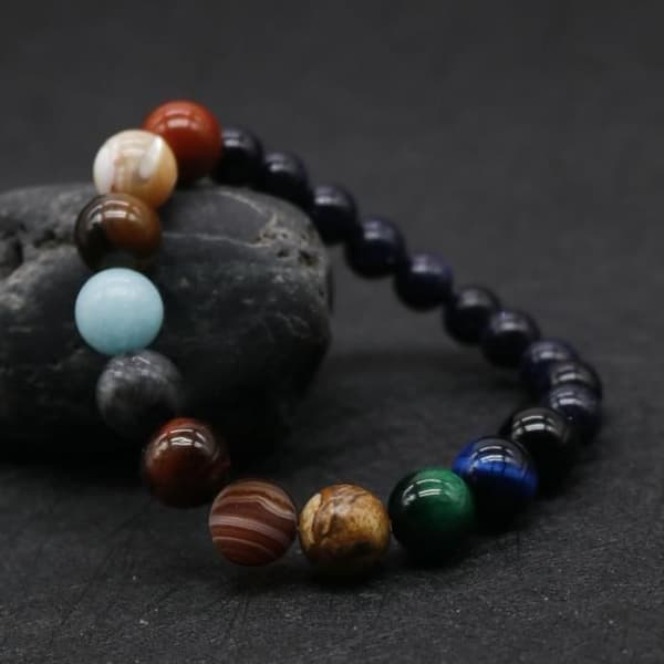 YOLISTAR 7 Chakra Armband Herr Dam - Naturlig Ädelsten 8/10 mm Elastiska Yoga Beads Armband - bästa presenterna