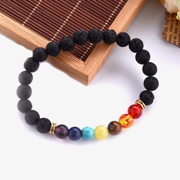 Armband - BR-1041 - 7 Chakras - Agat - Multifärgad - Unisex