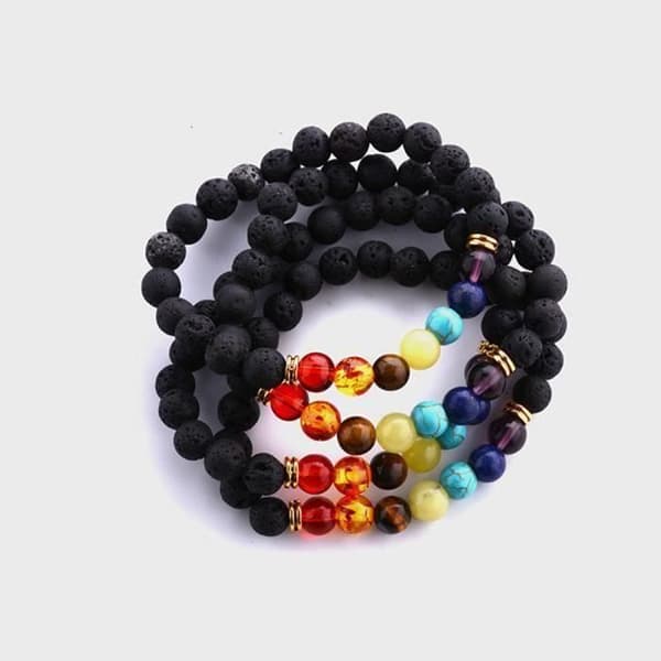 Armband - BR-1041 - 7 Chakras - Agat - Multifärgad - Unisex