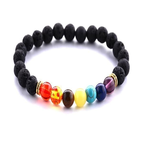 Armband - BR-1041 - 7 Chakras - Agat - Multifärgad - Unisex