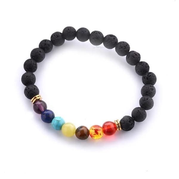 Armband - BR-1041 - 7 Chakras - Agat - Multifärgad - Unisex