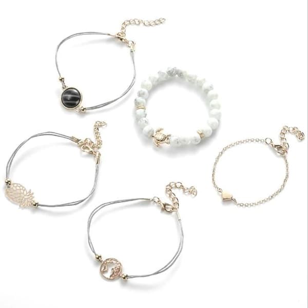 Armband i form av en gyllene ananas för kvinnor och tjejer - Curb - Jonc