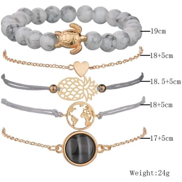 Armband i form av en gyllene ananas för kvinnor och tjejer - Curb - Jonc