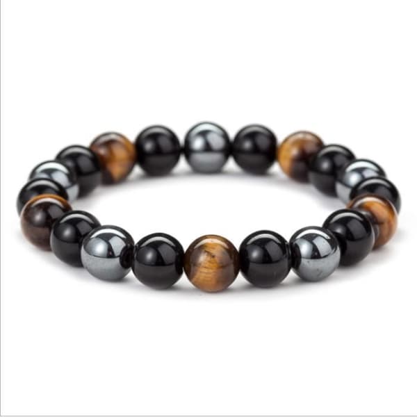 Hematit och svart obsidian pärlarmband - Ej specificerat - 10 mm - Blandat - 2 armband