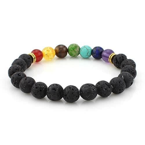 Mode Flerfärgade Män Kvinnor Lava Rock Beads Agate Armband Smycken Presenter S100