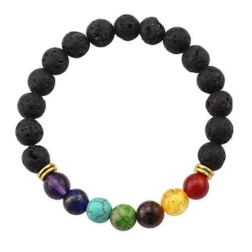 Mode Flerfärgade Män Kvinnor Lava Rock Beads Agate Armband Smycken Presenter S100