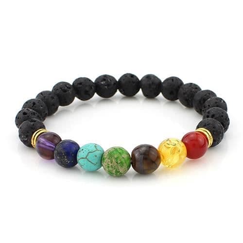 Mode Flerfärgade Män Kvinnor Lava Rock Beads Agate Armband Smycken Presenter S100