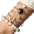 Miniatyrbild 3 av 4: Armband - Branets - Set om 5 - Bohemian - Turkos - Legering