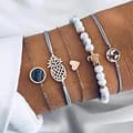 Miniatyrbild 1 av 4: Armband - Branets - Set om 5 - Bohemian - Turkos - Legering
