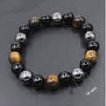 Miniatyrbild 2 av 4: Armband - LBQ28 - Tiger Eye Trippelskydd - Hematit - Svart Obsidian - 10 mm