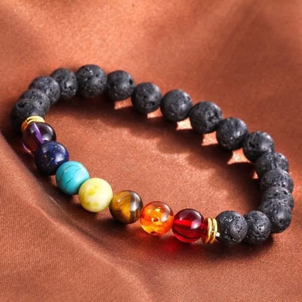 7 Chakra Healing Armband Beads Natural Lava Stone Diffuser Armband Smycken 1382