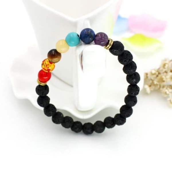 Armband - Agat - 7 Chakran - Balans - Yoga - Bönepresent