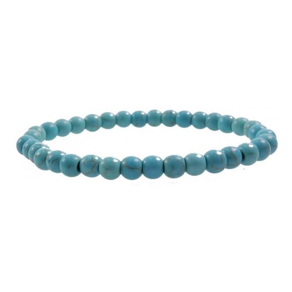 Armband - Litoterapi - Howlite Turquoise - 6mm - 18cm - Skydd och rening