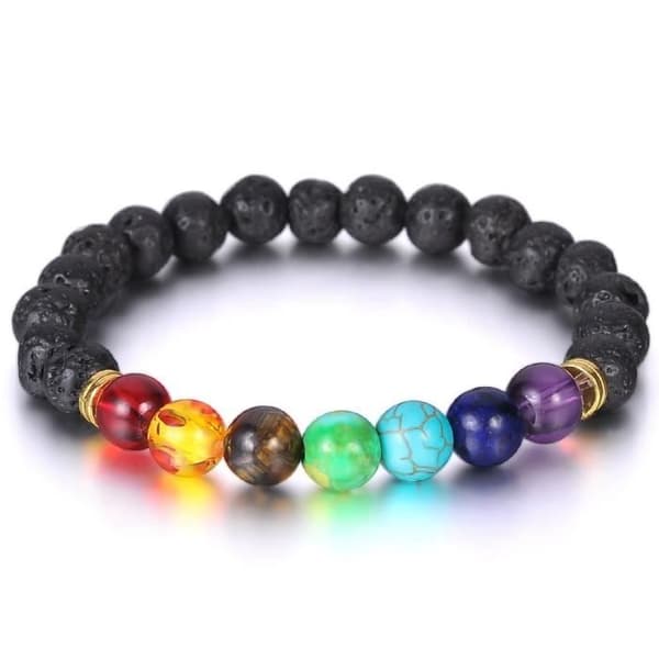 Armband - Lång Wa - Par - Svart Agat - Vit Howlit - 8mm