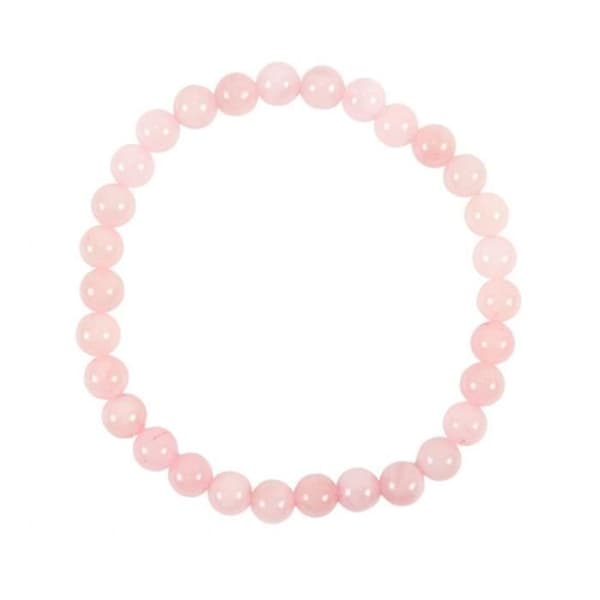 Armband - Madagaskar - Rosekvarts AAA - Kulor 6mm - Längd 18cm - Elastisk