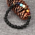 Miniatyrbild 3 av 4: Armband - Estimetown - Chakra - Naturlig lavasten - 7,8 cm - Blandat