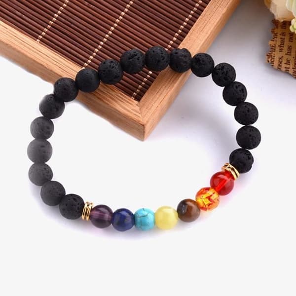 Fosenme YJL70301765 7 Chakra Healing Balance Beads Yoga Armband