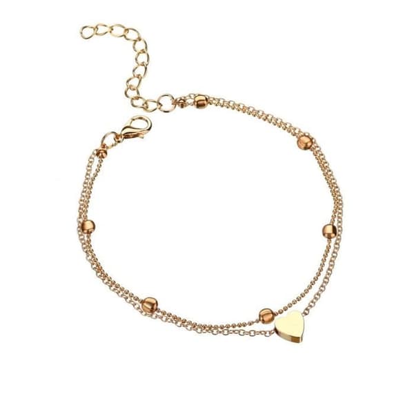 Vristlänkar i rostfritt stål Love Heart Charm Vristarmband i1355