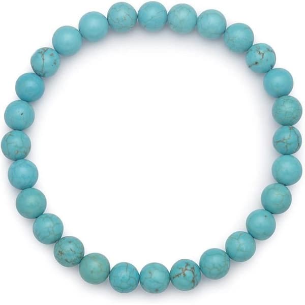 Naturligt turkos armband för kvinnor | 6mm turkos ädelsten andliga helande kristaller | Elast stretching