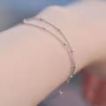 Miniatyrbild 1 av 4: MAVURA armband »Dubbel armband dubbel mini boll armband dam armband arm smycken dubbel silver kedja armband«