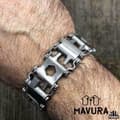 Miniatyrbild 4 av 4: MAVURA armband » MAVURATools armband TreadMan rostfritt stål multiverktyg för män armband verktyg (29in1) silvergrå / presenten