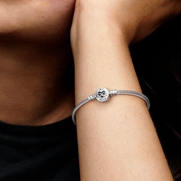 Armband - Pandora - Moments - Snake Mesh - Oändlighetslås - Silver 17 cm